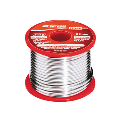 Soudure étain Express 12940 - Diamètre 2 mm 200 g 96,5% Étain