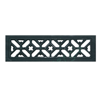 Grille d'aération en fonte noire - Autogyre - Pose encastrée - encastrement 220 x 60 mm - façade 230 x 70 mm