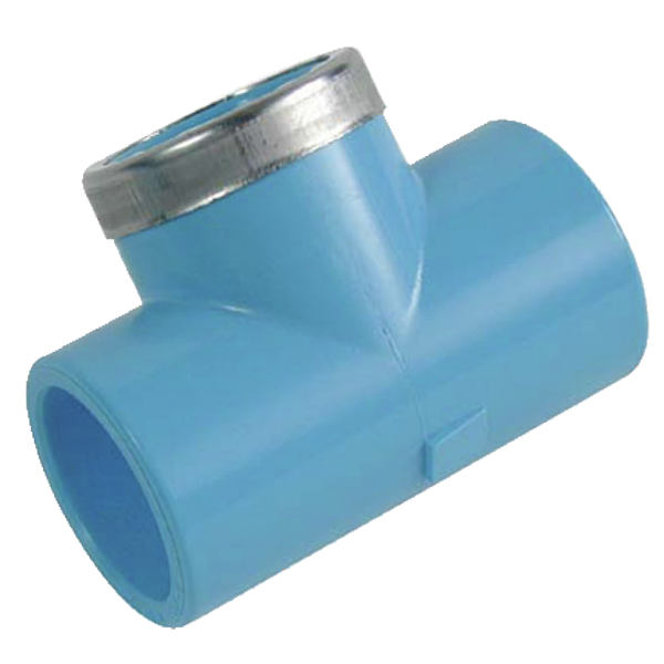 Raccord pvr té femlle à coller et tarraudé tube de 32 tarraudage gaz 1"