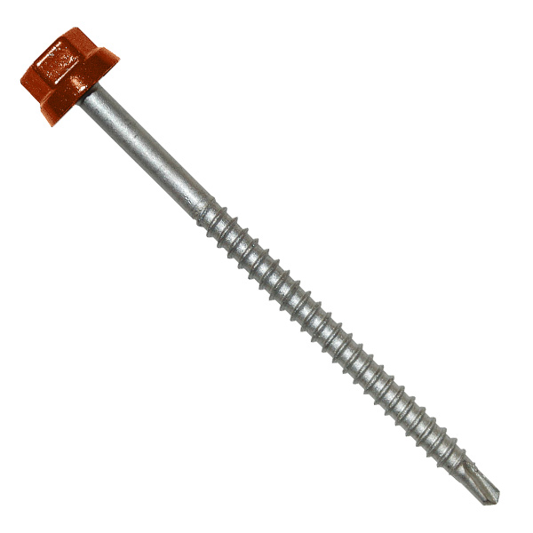 Vis bac acier Rouge tuile RAL8012 - Zacrovis Bois TH12 - 6,3 MM x 75,0 MM - Boîte de 100