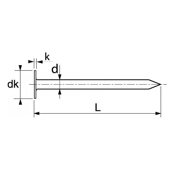 Pointe tête plate Inox A2 - 62786 Acton - 2,7 x 50 mm - Boîte de 1 kg - 430 pointes