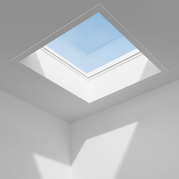 Protection en verre courbe Velux pour fenêtre de toit plat CFU/CVU - 100 x 100 cm