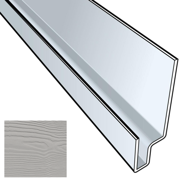 Profil linteau de fenêtre en aluminium laqué Gris C05 pour bardage Cedral Click - longueur 3 M