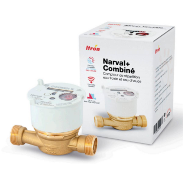 Compteur d’eau divisionnaire Narval+ Combiné EC/EF 70° DN20 LG 130