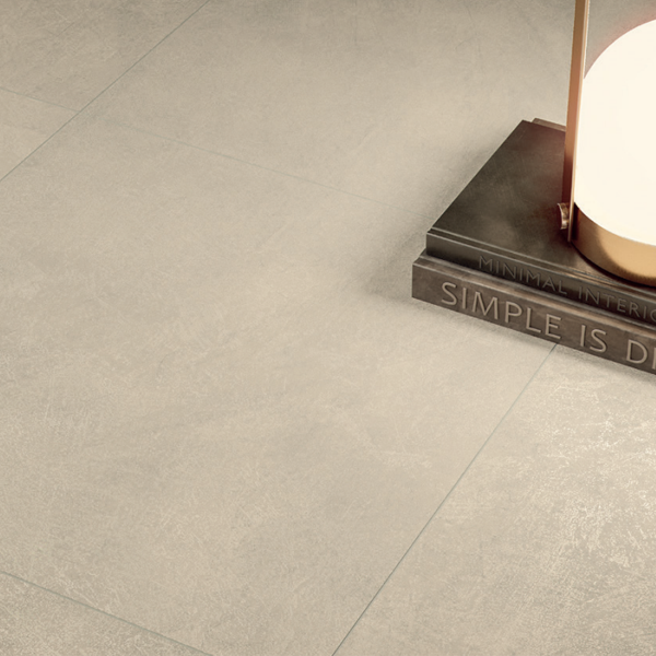 Plinthe de carrelage intérieur effet béton en grès cérame émaillé - Jessica - 45,0 CM x 7,4 CM - Blanco