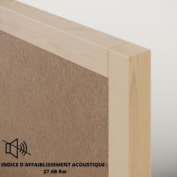 Bloc-porte âme pleine prépeint chant droit - Huisserie 88/56 et joint confort - serrure PDDT - Chauvat Portes - 204 CM x 83 CM - Poussant droit