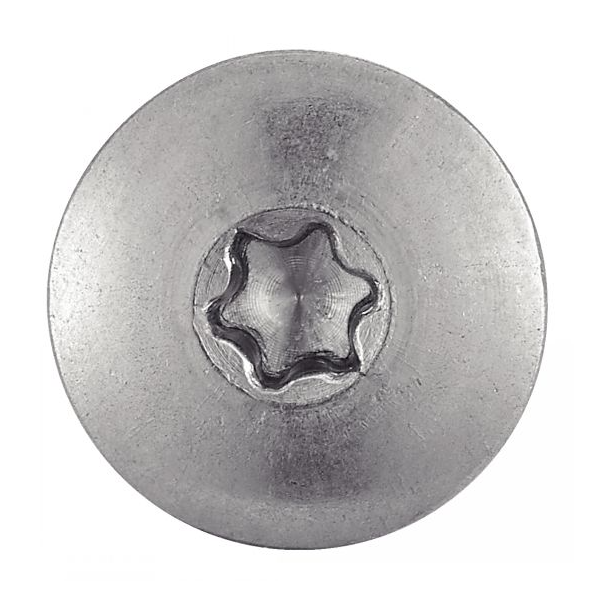 Vis façade - Tête cylindrique extra large - 6 lobes - Inox A2 - Diam.  L. - Filetage partiel - Boîte de