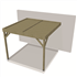 Pergola bois à adosser toit plat - Pin traité Classe 4 vert - en kit - 3 x 3 m - hauteur 2,20 m