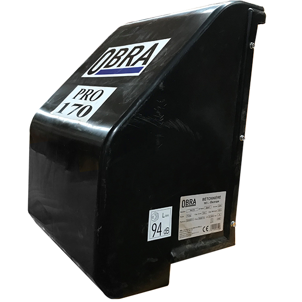 Capot pour moteur de bétonnière Obra 160 litres - 31,5 x 27,5 x 45 cm - Noir