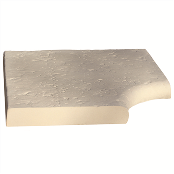 Margelle d'angle plate en pierre reconstituée - Rivagine - 42,5 CM x 30,0 CM - ép.45,00 MM - teinte Écru