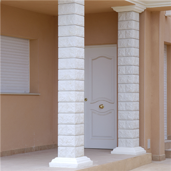 Chapiteau de colonne en béton décoratif Blanc - 50 x 50 cm - hauteur 10,00 CM