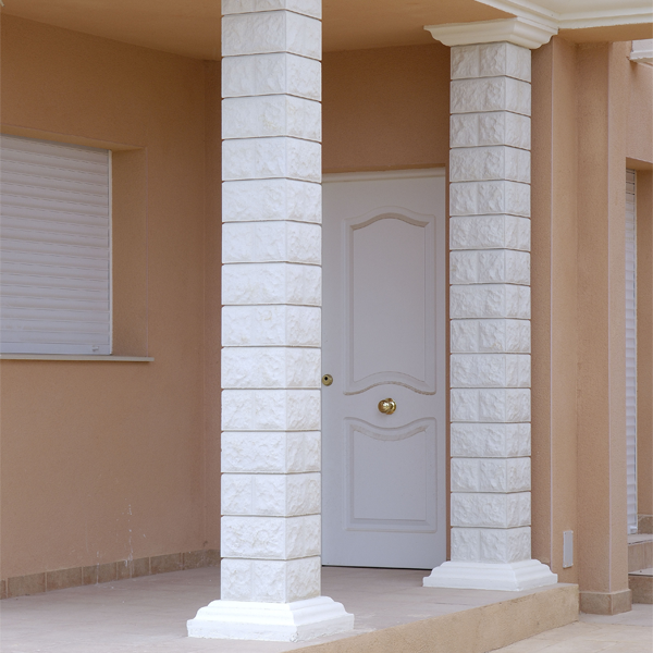 Chapiteau de colonne en béton décoratif Blanc - 50 x 50 cm - hauteur 10,00 CM