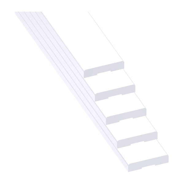 Kit couvre-joints de finition Gypso en MDF enrobé blanc pour châssis à galandage - 200,0 CM x 210,0 CM