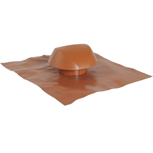 Chapeau de ventilation avec collerette d'étanchéité Nicoll Atemax VVE16 - mâle Ø 160 MM - Rouge Terracotta