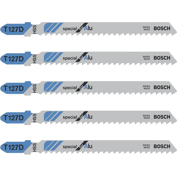 Bosch 5 Lames de scie sauteuse pour aluminium T 127 D 2608631017