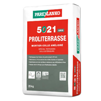 Mortier-colle amélioré pour terrasses/sols extérieurs - 5021 Proliterrasse - Gris - Sac de 25 KG