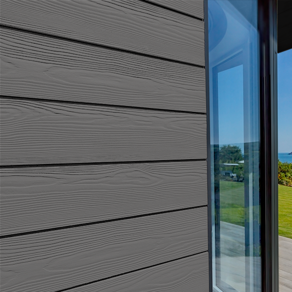 Lame de bardage en fibres-ciment Cedral Click finition relief - 186 MM x 12,00 MM - L. 3,60 M - Gris étain C54