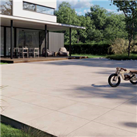 Carrelage extérieur antidérapant effet béton ciré Beige en grès cérame émaillé - Betonico - 60,0 CM x 60,0 CM - ép. 20,00 MM