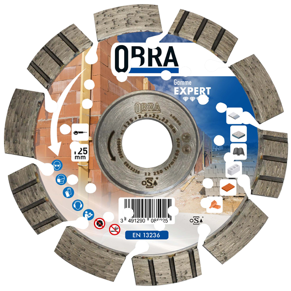OBRA Disque diamant gamme pro 125mm 10 segments pour matériaux durs *NEUF*