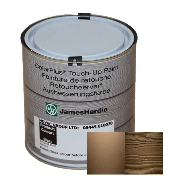 Peinture de retouche ColourPlus pour traitement chant bardage James Hardie - pot de 500 ml - Marron noisette