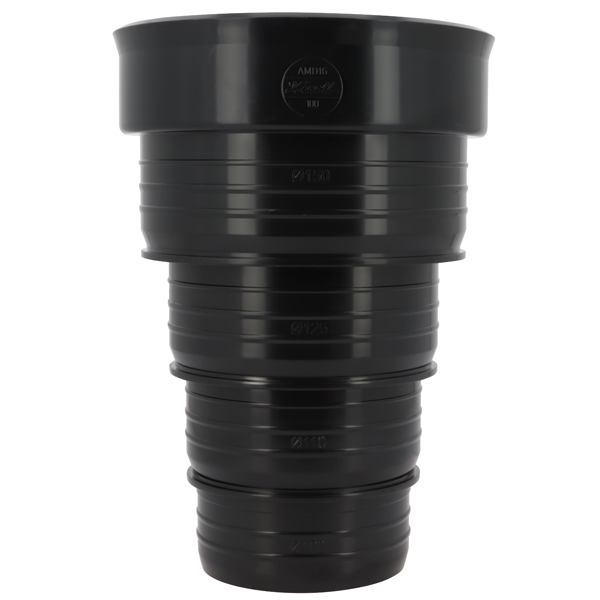 Adaptateur multi-diamètre Nicoll AMD16 pour chapeau de ventilation - PVC gris anthracite