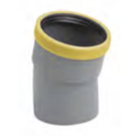 COUDE PVC CR8 MALE FEMELLE 22°30 D 125 ASSAINISSEMENT A JOINT