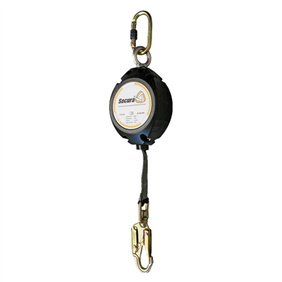 Antichute à rappel automatique à sangle de 6 mètres - Levac - Avec mousqueton en acier
