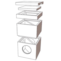 Allonge béton pour compteur d'eau - Dim. 33x33 cm - Hauteur 25 CM