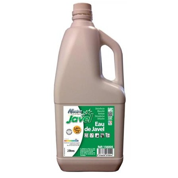 Eau de javel 2,6% chlore actif Nectra - Bouteille de 2L
