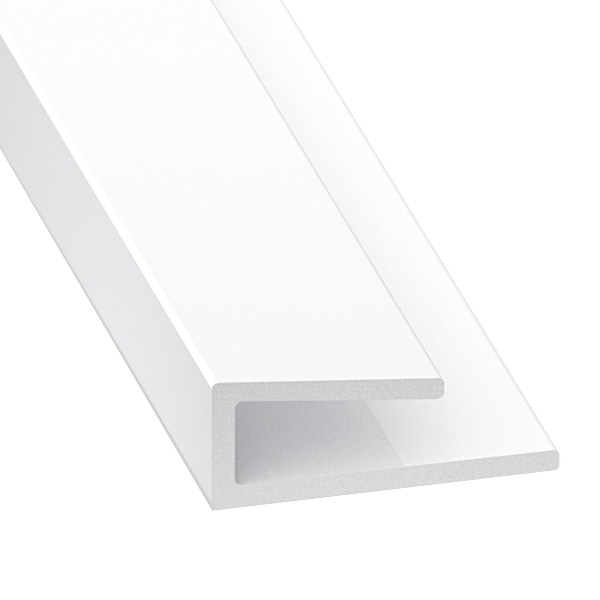 Profilé de finition PVC blanc pour panneaux - épaisseur 3.5 mm - longueur 1 mètre