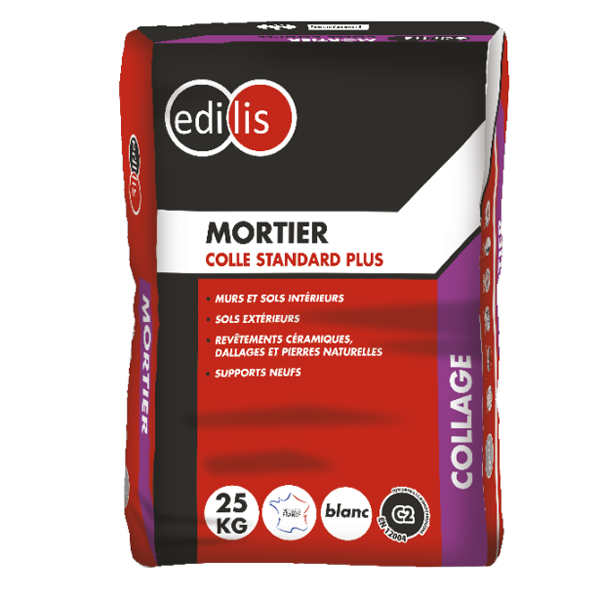 Mortier colle Edilis standard plus gris sac de 25 kg