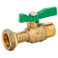 Vanne compteur d'eau NF droit mâle en laiton - poignée verte - DN15 - MF 3/4"