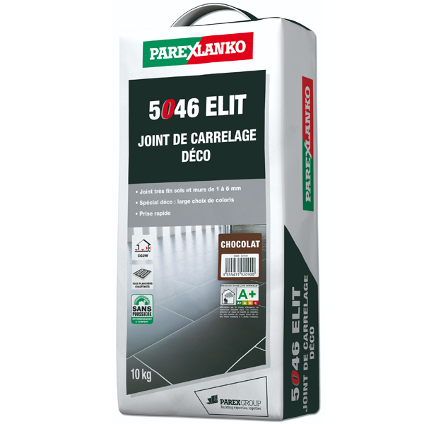 Joint de carrelage déco - 5046 Elit - sol et mur joints de 1 à 6 mm - Chocolat Sac de 10 KG
