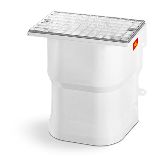 Courette d'aération MEA 42x42x25 + grille caillebotis acier M30/30  +fixations