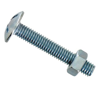 Boulon poêlier empreinte cruciforme - acier zingué - M6 x 50 mm - boîte de 50