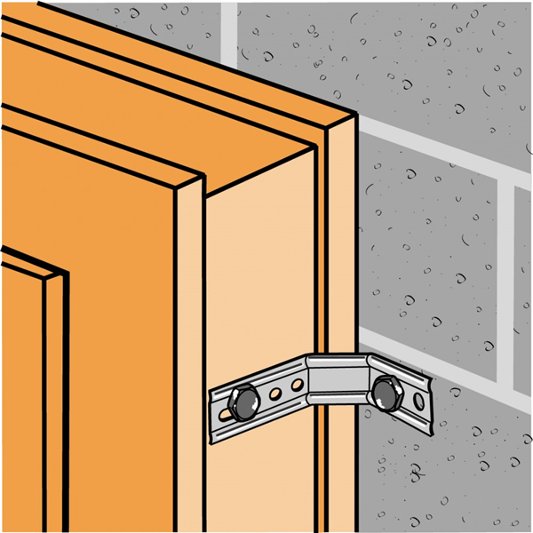 Équerre nervurée à pan coupé ENPC 30x130x81 mm épaisseur 1.5 mm