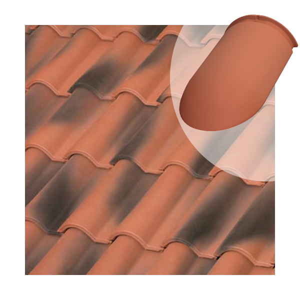 About d'arêtier à bourrelet Tejas Boja - tuile mécanique et canal - coloris Nature rouge viellie - 435 MM x 230 MM