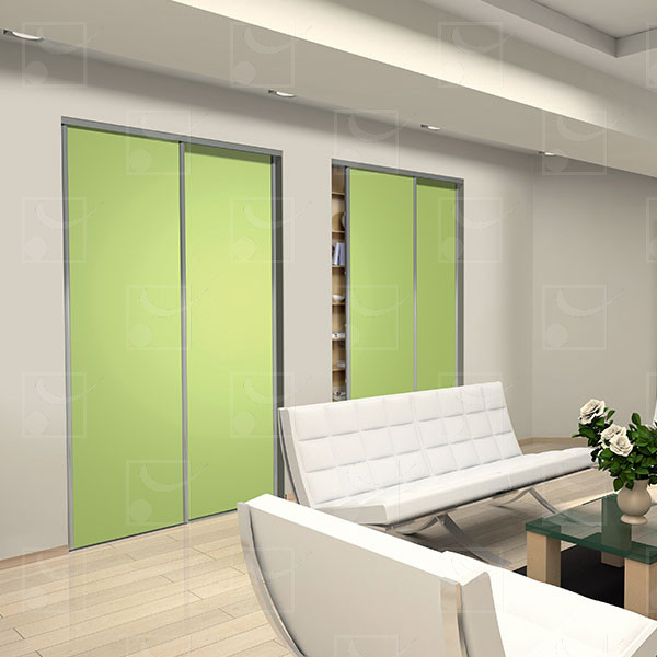 Poignée pour porte de placard coulissante Mantion Picostar 18 - alu laqué blanc - longueur 280 cm  - lot de 2