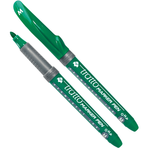 Stylo à encre permanente Tratto pointe grosse coloris vert