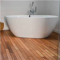 Parquet salle de bain Teck Navylam + pré-huilé - double joint intégré - larg. 88 MM - ép. 9,00 MM - long. variable