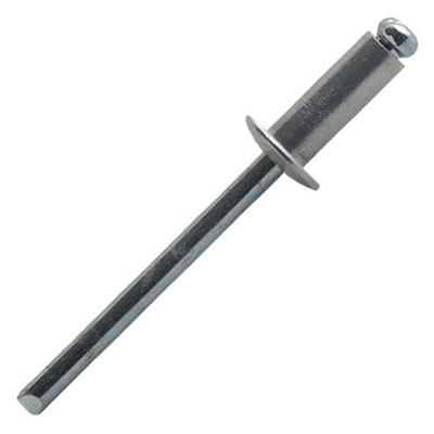 Rivet aveugle standard aluminium acier tête plate serrage de 16.5 à 19 mm diamètre 4 mm longueur 23 mm - boîte de 250