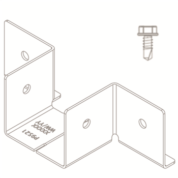 Equerre pour lambourde en aluminium - boite de 10 équerre + 40 vis