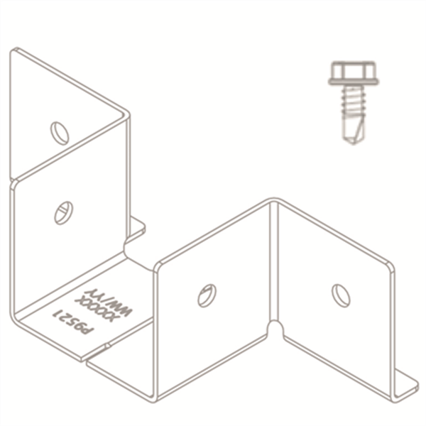 Equerre pour lambourde en aluminium - boite de 10 équerre + 40 vis