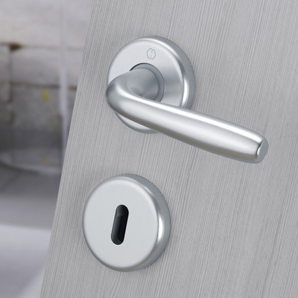 Ensemble sur rosace clé en I Maribor Hoppe Alu finition chromé mat pour porte de 37 - 47 mm