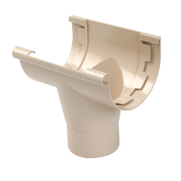 Naissance centrale à coller Nicoll NAC25S pour gouttière LG25 - Techtan - tube de descente de 80 mm - sable