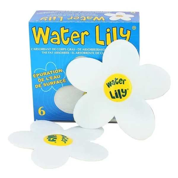 Absorbant de corps gras Water Lily pour piscine et spa boîte de 6