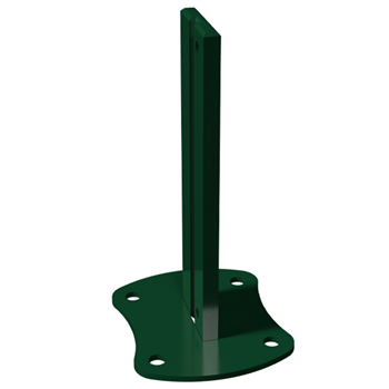 Platine avec manchon pour poteau Easyclip - 148 x 125 mm - acier thermolaqué vert RAL6005