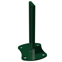 Platine avec manchon pour poteau Easyclip - 148 x 125 mm - acier thermolaqué vert RAL6005