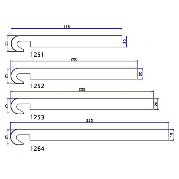 Bandeau de rive PVC blanc arrondi pour avancée de toit - 175,00 MM x 6,00 M