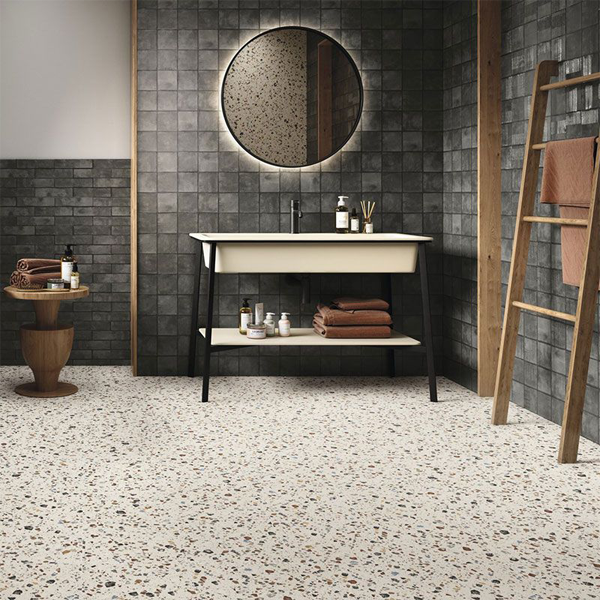 Carrelage sol intérieur imitation terrazzo - Argillae Coccio Mix - 60,0 CM x 60,0 CM - ép. 9,70 MM